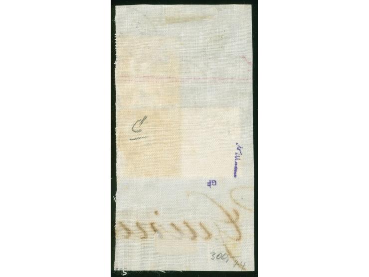 1888, Pfennig 50 Pfg. oliv, mit Plattenfehler „aufgebrochene Spitze Mitte oben“ im verbreiterten Format im senkrechten Paar m