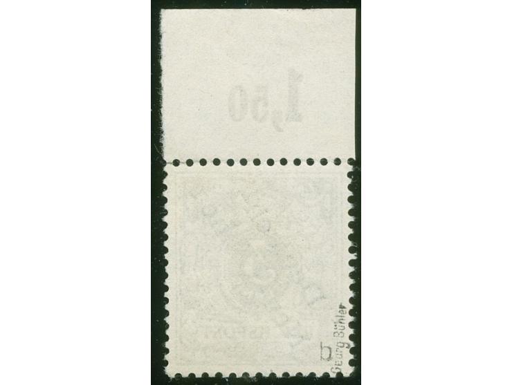 1897, Aufdruckausgabe 3 Pfg. lebhaftorangebraun, Oberrandstück, sauber gestempelt "FRIEDRICH-WI(LHELMSHAFEN) 3(/8) 0(1), Zähn