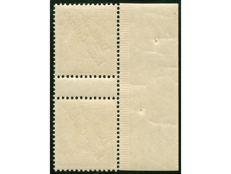 1897, Aufdruckausgabe 25 Pfg. gelblichorange, senkrechtes Zwischenstegpaar mit linkem Seitenrand, postfrisch, tadellos, unsig