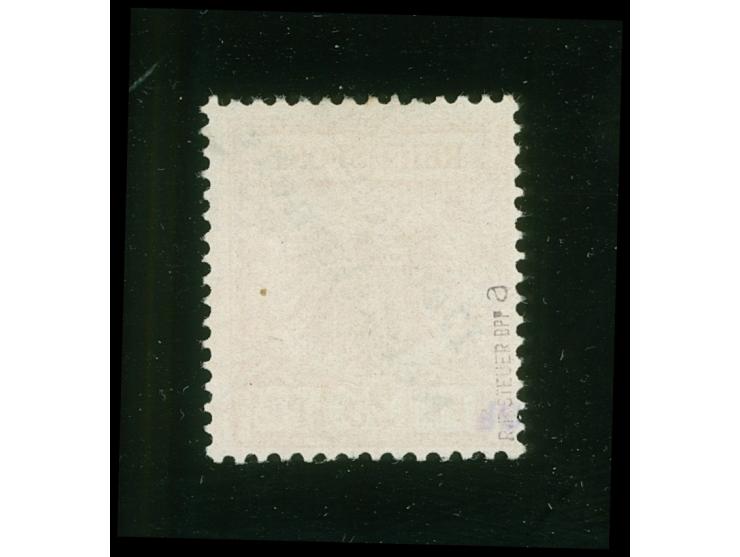 1897, Aufdruckausgabe 25 Pfg. gelblichorange, mit Plattenfehler “farbiger Punkt neben linker unterer Bandrolle”, gestempelt “