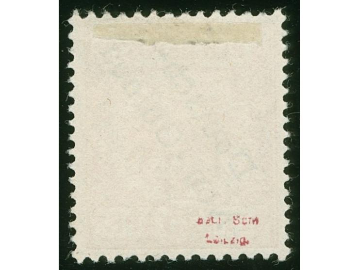 1897, Aufdruckausgabe 25 Pfg. dunkelorange, mit Plattenfehler “farbiger Punkt neben linker unterer Bandrolle”, sauber gestemp