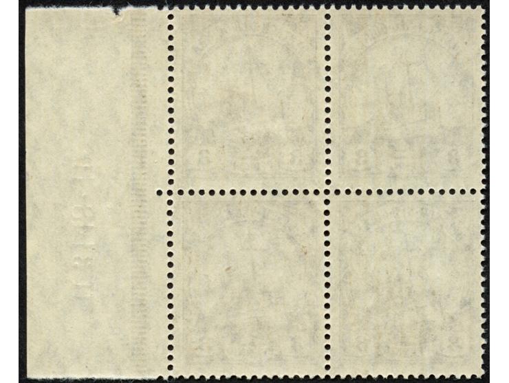 1918, Kaiseryacht m. Wz. 3 Pfg. dunkelorangebraun, Viererblock mit rechtem Seitenrand mit HAN “H 3148.19”, postfrisch, tadell