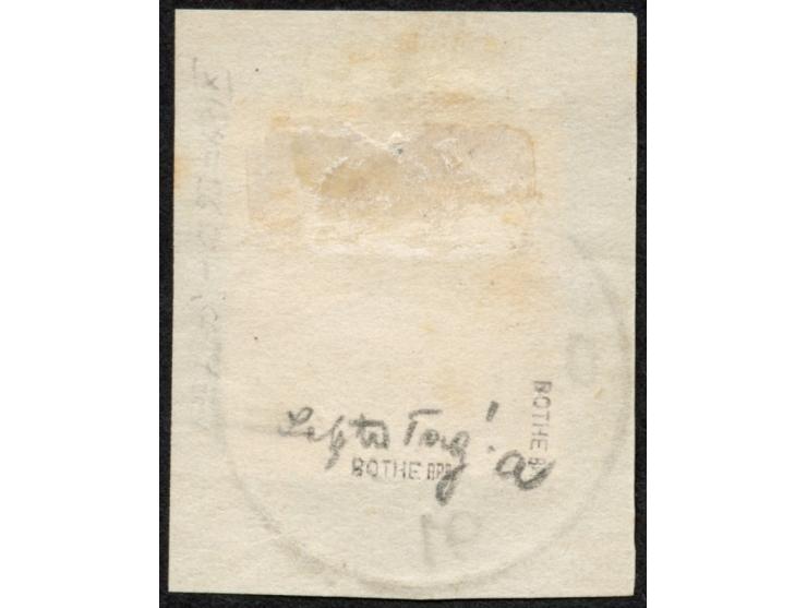 1890/91, Krone/Adler 3 Pfg. gelblichbraun, mit Plattenfehler “Bruch der Bandrolle rechts unten”, sauber gestempelt “LAMU 31/3