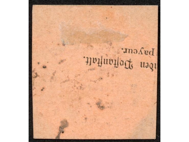 1890/99, Innendienst 2 M. dunkelrotkarmin, sauber gestempelt “BAGAMOYO 26/7 97” auf Postanweisungsausschnitt, tadellos, Kurzb