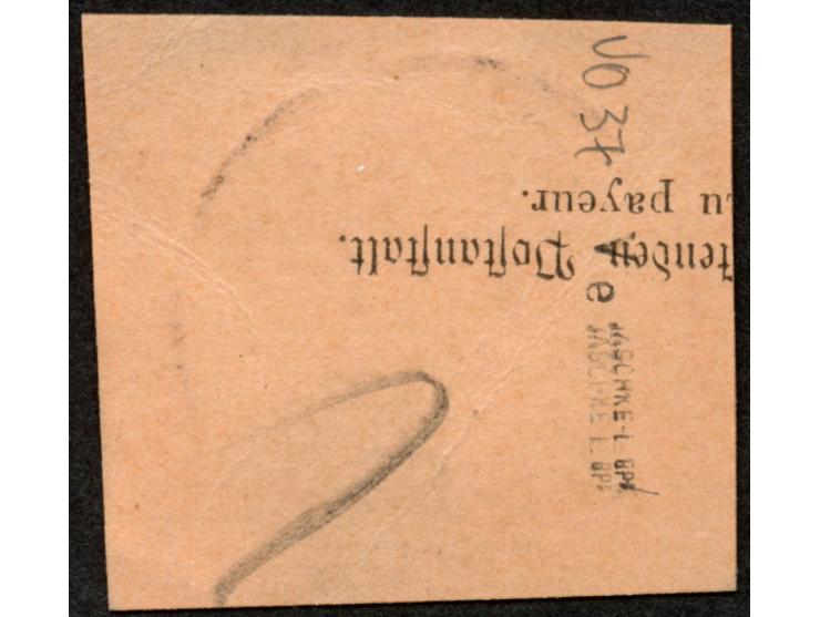 1890/99, Innendienst 2 M. dunkelrotkarmin, mit Plattenfehler “große Unterbrechung in der Guillolche unten links”, sauber gest