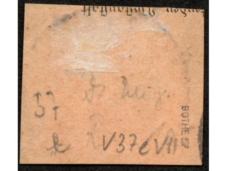 1890/99, Innendienst 2 M. dunkelrotkarmin, mit Plattenfehler “weißer Keil in Ovallinie unter HS von REICHS-”, sauber gestempe