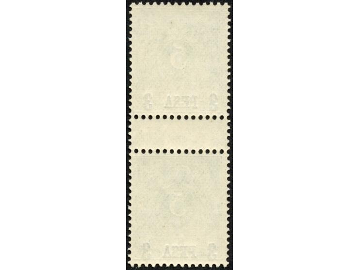 1893, waagerechter Aufdruck 15,4 mm breit 3 P. auf 5 Pfg. opalgrün, senkrechtes Zwischenstegpaar, postfrisch, tadellos, unsig