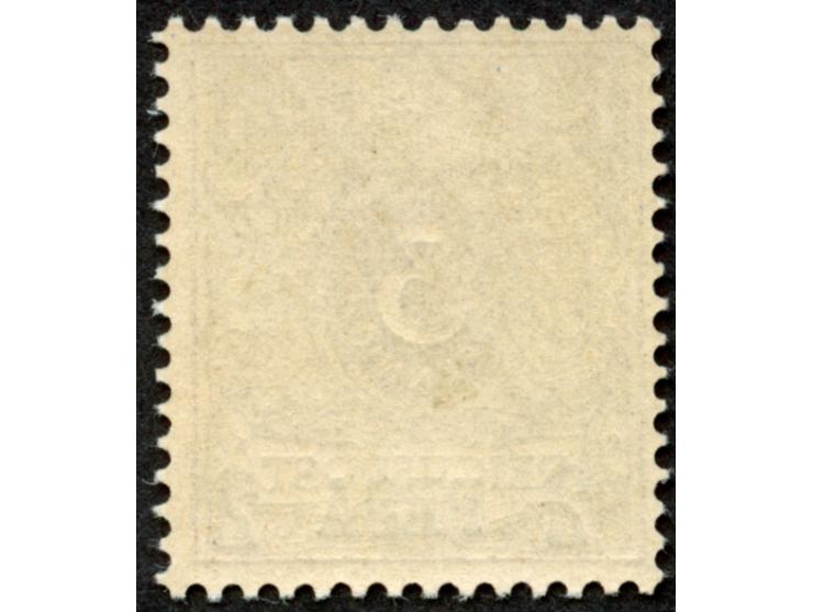 1893, waagerechter Aufdruck 15,4 mm breit 2 P. auf 3 Pfg. mittelbraun, mit Plattenfehler “Bruch der Bandrolle rechts unten”, 