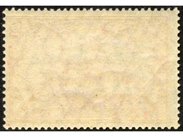 1905/20, Kaiseryacht mit Wz. Kriegsdruck gez. 26:17 1 R. dunkelrot, mit Plattenfehler “Retusche in der Wolke über dem Bug des