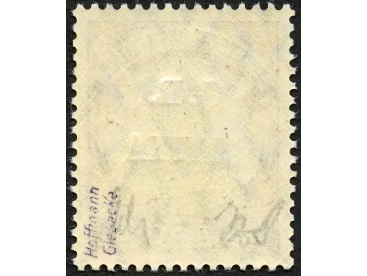 1915, Kaiseryacht 45 H. rotviolett/schwarz, Aufdruck schwärzlichviolett, sauber ungebraucht, tadellos, Auflage nur 140 Exempl