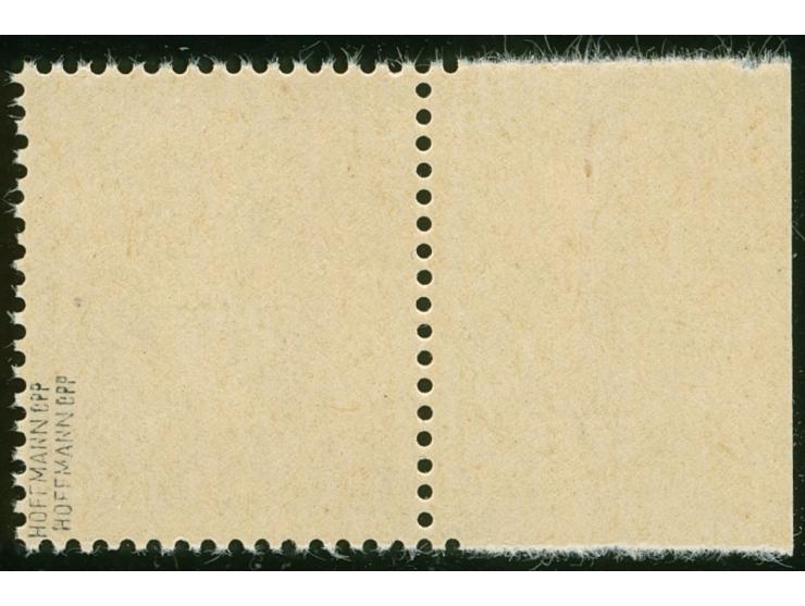 1947, Urdruck 5 Fr. auf 20 Pfg., rechtes Randstück, postfrisch, signiert Hoffmann BPP (Mi. 400,-)