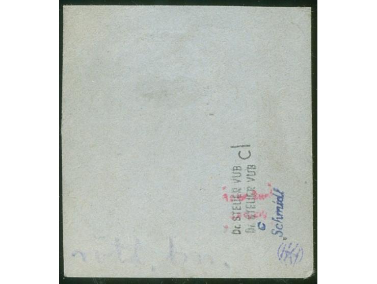 1897, Aufdruckausgabe 3 Pfg. lebhaftbraunocker, mit Plattenfehler “Bruch der Bandrolle rechts unten”, sauber gestempelt “KAME