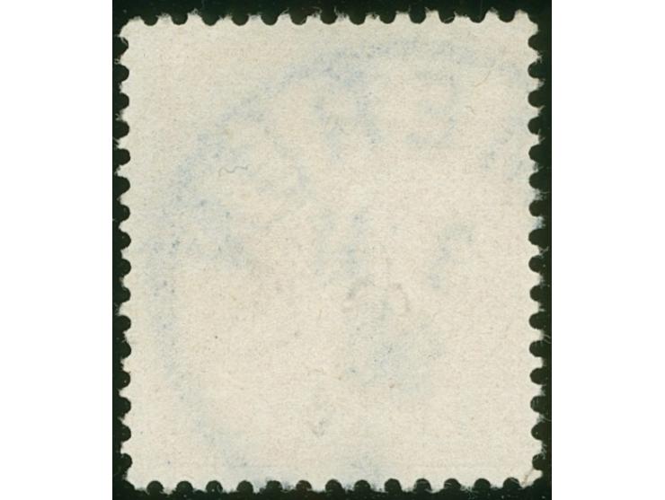 1897, Aufdruckausgabe 25 Pfg. gelblichorange, mit Plattenfehler “farbiger Punkt neben linker unterer Bandrolle”, sauber geste