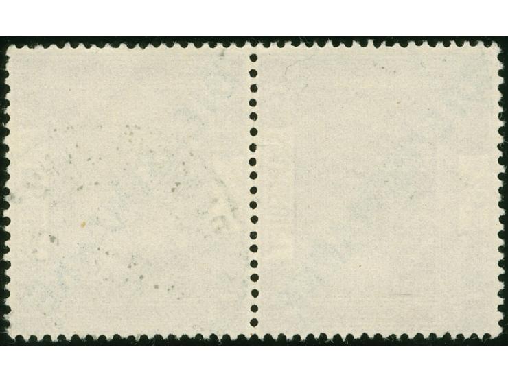 1923, Dienstmarke 25 C., mit Aufdrucktype II und I im senkrechten Typenpaar, sauber gestempelt, vorgefaltet, sonst tadellos, 
