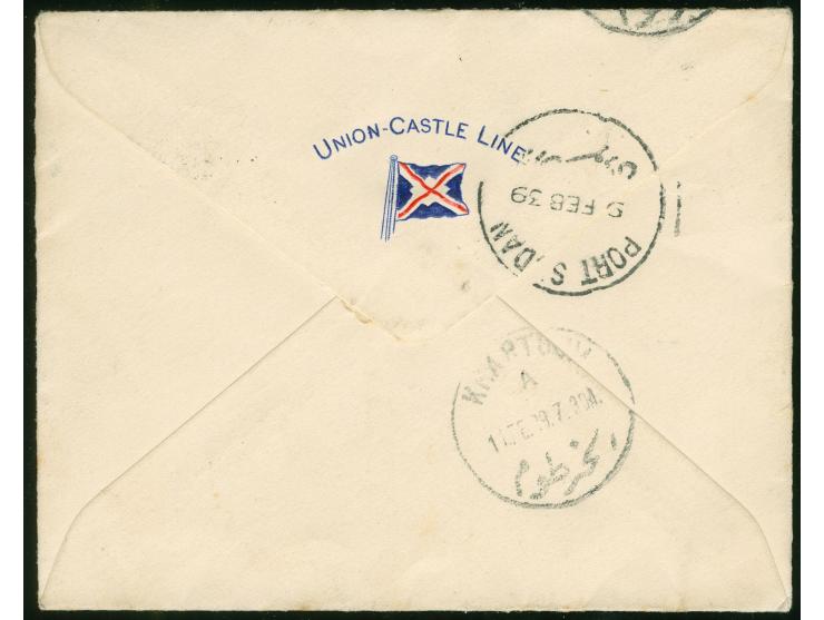 1938, large-size registered cover from MALAKAL via Athens,franked by set of ten stamps 1931-38 air mails, all tied by "Sudan 