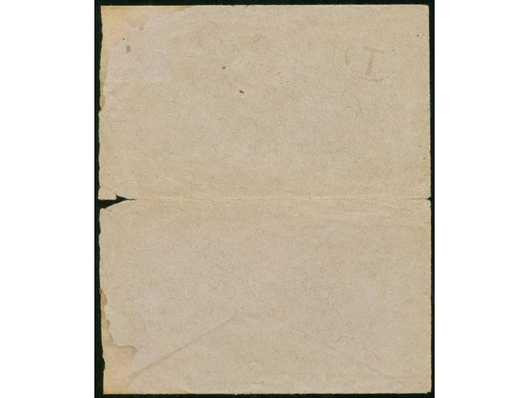 1898, 20 para dull violet tied to cover by JAFFA 3/MAR/98 cds., oval "T" for taxe and blue crayon 12 1/2, addressed to USA, a