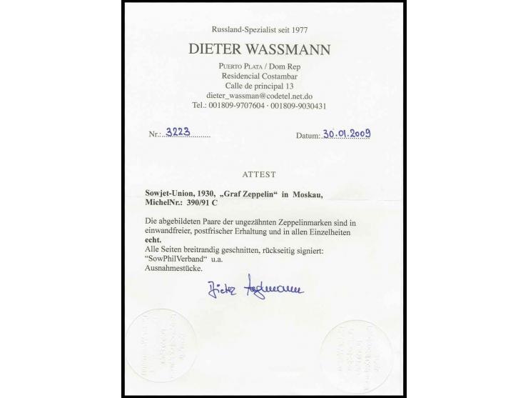 1930, Zeppelin 40 und 80 K. geschnitten, senkrechte Paare, postfrisch, u.a. sign. Dr. Jem und Fotoattest Wassmann