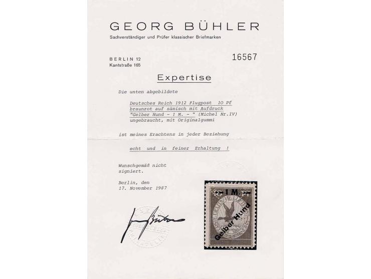 1 M., ungebraucht, Kabinett, Fotokurzbefund C. Brettl BPP (Mi. 600,-)
