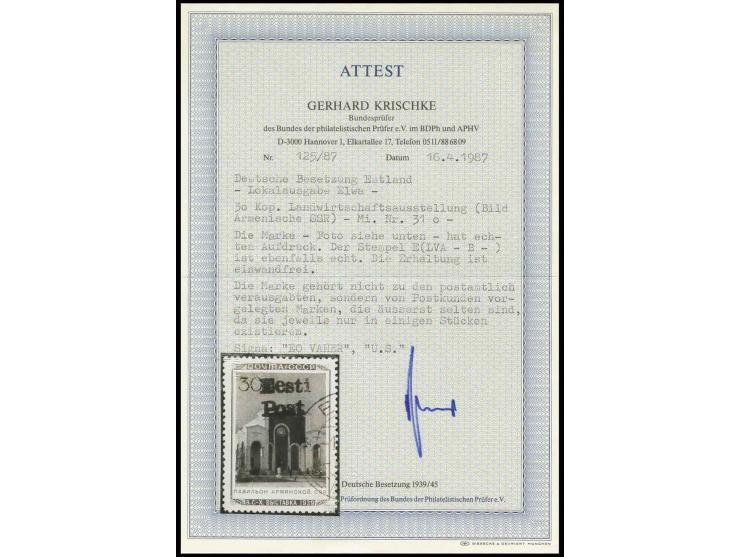 30 K. Armenische SSR, sauber gestempelt, eine seltene Marke, die nicht postamtlich verausgabt sondern von Postkunden vorgeleg