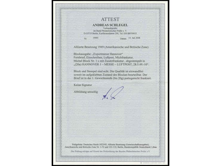 dito, mit 30 Pfg. schwarzviolettblau mit zwei Sonderstempeln und Zusatz auf portogerechtem Luftpost-R-Brief nach Boll bei Gög