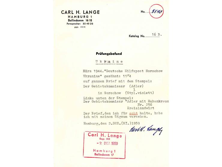 LOKALAUSGABE GOROCHOW: 1944, Freimarke 12+28 Pfennig gezähnt, portogerecht auf Brief, entwertet durch Dienstsiegel "Der Gebie