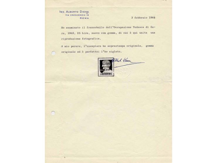 25 Lire schwarzblau von Bogenfeld 3 mit der Abart "fehlender Oberbogen des B in Besetzung" in frischer, tadelloser postfrisch