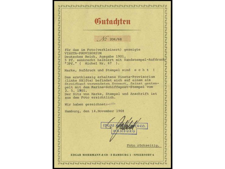 dito, hervorragend klarer Abschlag auf linker Hälfte, entwertet mit Stempel "MSP No. 1/2.5.01" auf aus einem Briefumschlag he