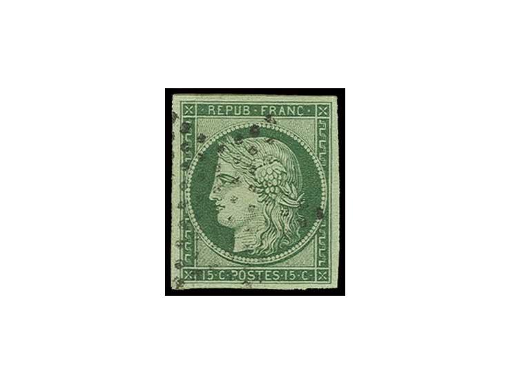 1849, Ceres 15 C. grün mit Punkt-Sternstempel, allseits breitrandig, Kabinett (Mi. 1200,-)