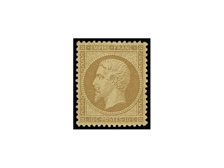 1862, Napoleon gezähnt: 10 C. hellbraun, ungebraucht, Pracht, Fotoattest Calves (Mi. 1400,-)