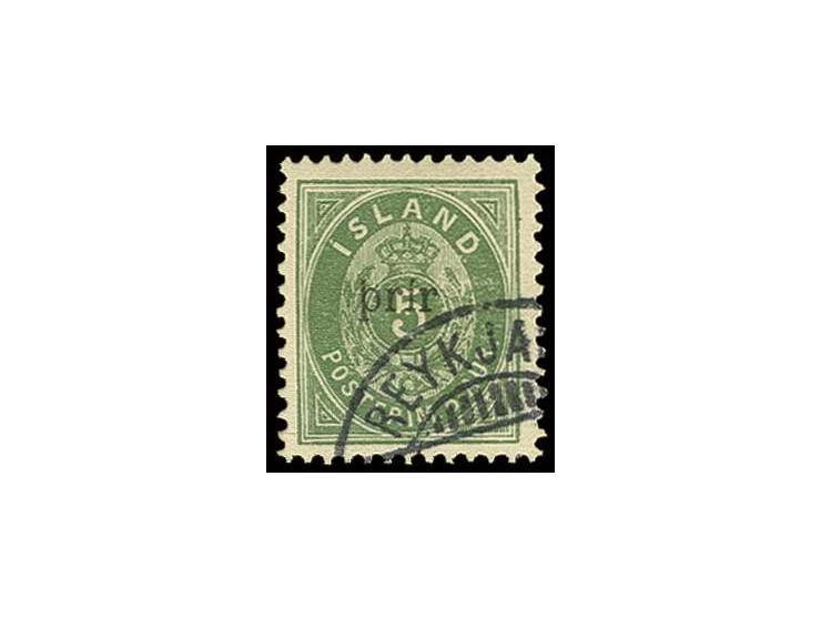 5 A. in Type I mit sauberem Stempel "REYKJAVIK", Kabinett, sign. Richter sowie Fotobefund Möller BPP (Mi. 650,-) (ex Sammlung