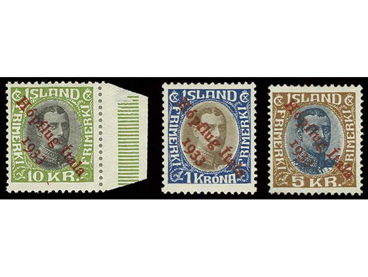 1-10 Kr. kpl., ungebraucht, 5 Kr. etwas unfrischer Gummi, u.a. sign. Ebel (Mi. ca. 1500,-)
