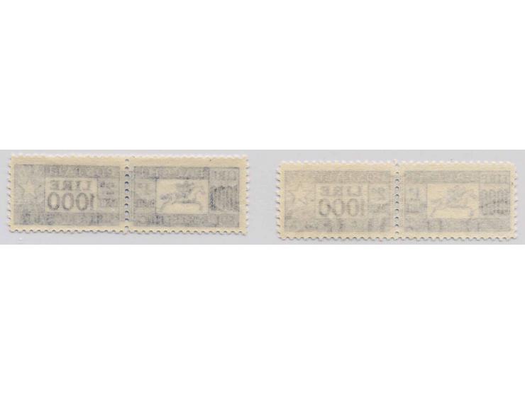 1954, 1000 L., postfrisch, dazu als Vergleich gleiche Marke mit Wz.4 (Mi. 4000,-)