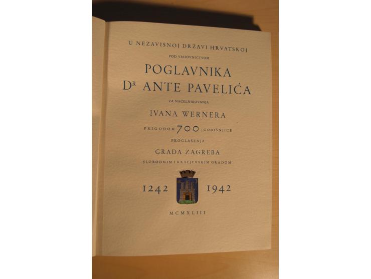 1943, Ministerbuch der Ausgabe "700 Jahre Zagreb", dabei Farbproben, Teilzähnung, ungezähnter Bogen mit normalem und kopfsteh