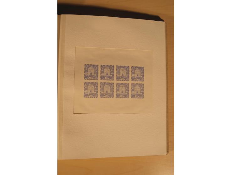 1943, Ministerbuch der Ausgabe "700 Jahre Zagreb", dabei Farbproben, Teilzähnung, ungezähnter Bogen mit normalem und kopfsteh