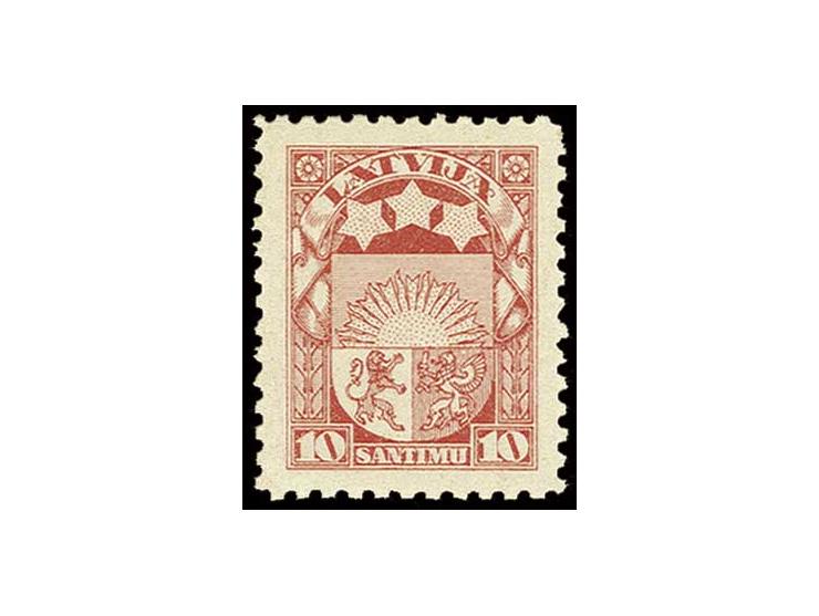 1923, Wappen 10 S., Farbfehldruck mattrosa statt karmin, postfrisch, sehr seltene Marke, Fotoattest Hofmann BPP