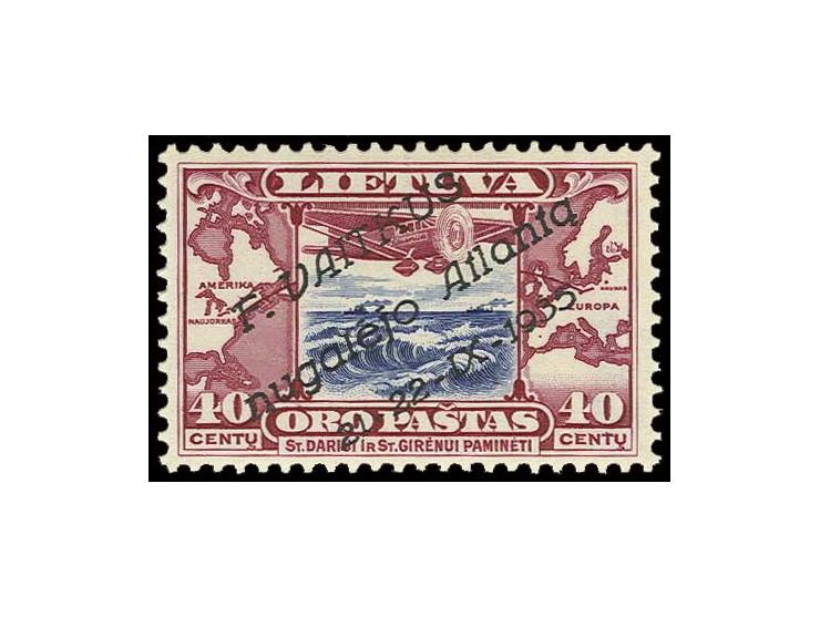1935, Vaitkus-Atlantikflug 40 C., ungebraucht, Pracht, u.a. sign. Mikulski