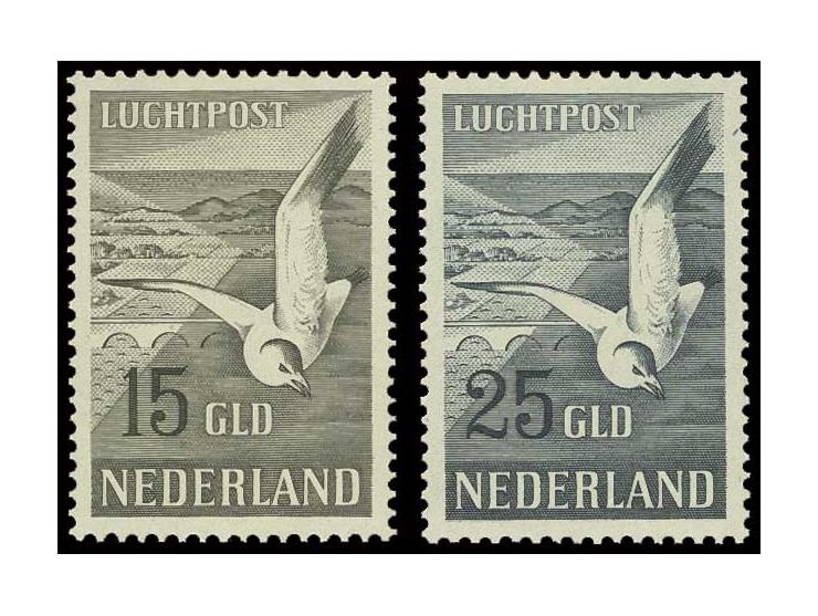 1951, Flugpost 15 und 25 G., postfrisch (Mi. 600,-)