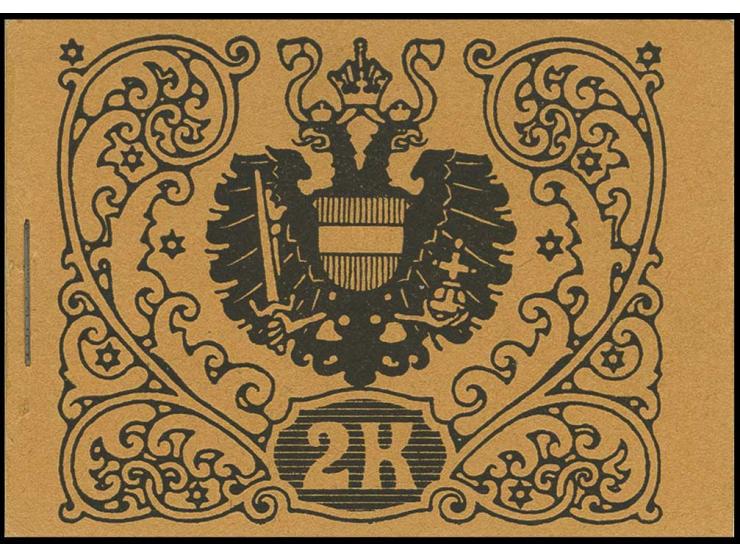1918, Markenheftchen Kaiserkrone 2 Kr. kpl., postfrisch, Pracht, selten! (Mi. 1500,-)