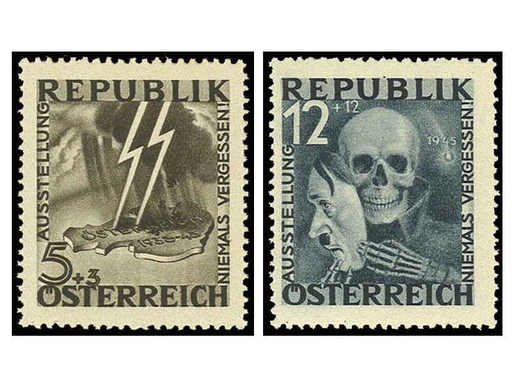 1946, Unverausgabte Blitz und Maske 5 und 12 Gr., postfrisch, sign. Diena (Mi. 2600,-)
