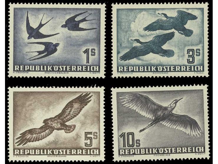 1953, Flugpost Vögel 1-10 Sch. kpl., postfrisch (Mi. 350,-)