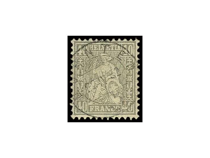 1881, Sitzende Helvetia auf Faserpapier: 40 C. grau mit zartem zentrischem Stempel "DÜRNTEN 22.IV.82", Kabinett, jeweils Foto