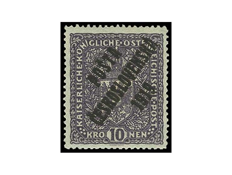 1919, 10 Kr. braunviolett, postfrisch, Pracht, mehrfach sign., u.a. Mahr BPP