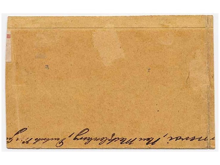 1 s. on 1 M. (2nd. setting, position 1) and 2 s. on 2 M. tied by two-lined handstamped, Type II, "RABAUL  NOV 18 1914", to la