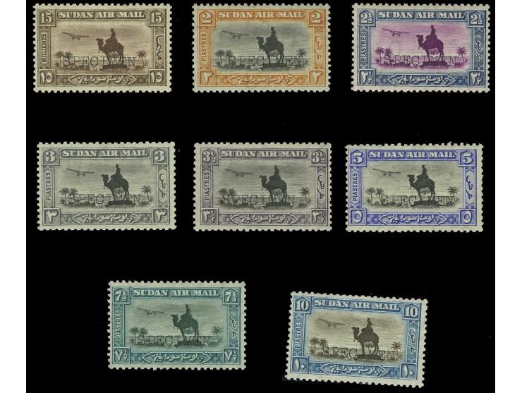 1931, 15 m. - 10 p., eight values each with "SPECIMEN" overprint, hinged, a scarce set