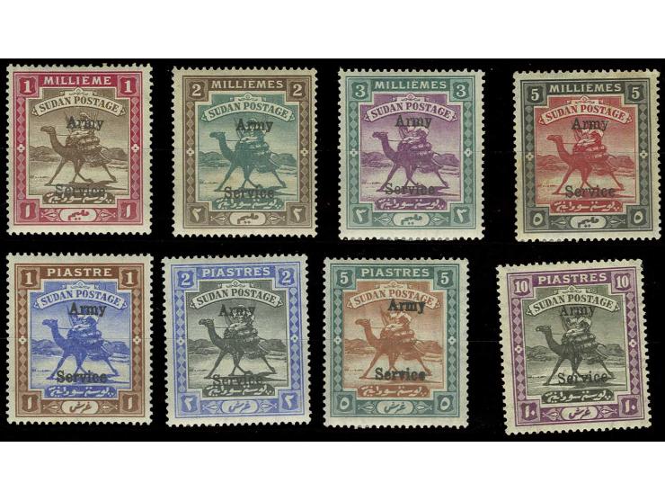 ARMY SERVICE OVERPRINT STAMPS: 1906,  1 m. - 10 pia. cpl. set, hinged, some smaller values slight faults, otherwise fine