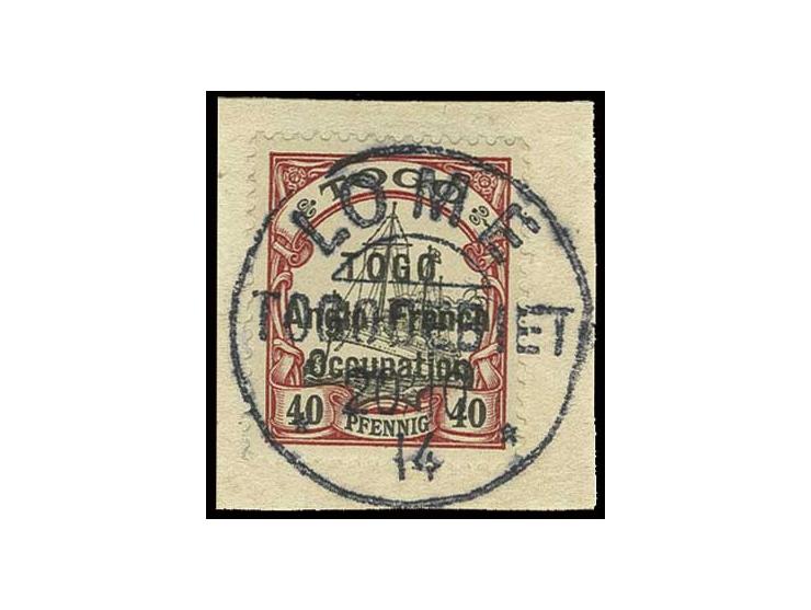 40 Pfg. tied by clear strike of "LOME 20/10 14" to piece, signed Hoffmann-Giesecke (ex Sammlung Gubito)