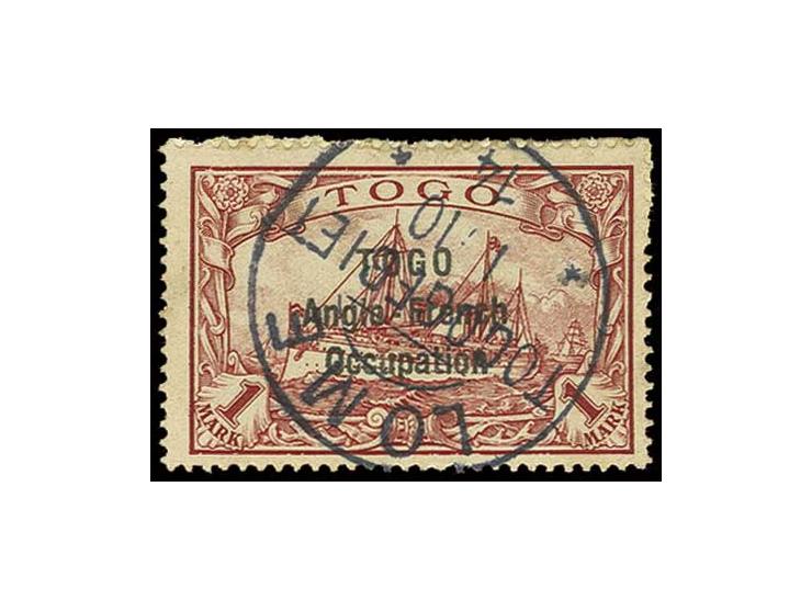 1 M. carmine with clear strike of "LOME 1/10 14", reverse with some paper adherence, fine, certificate RPSL (ex Sammlung Gubi