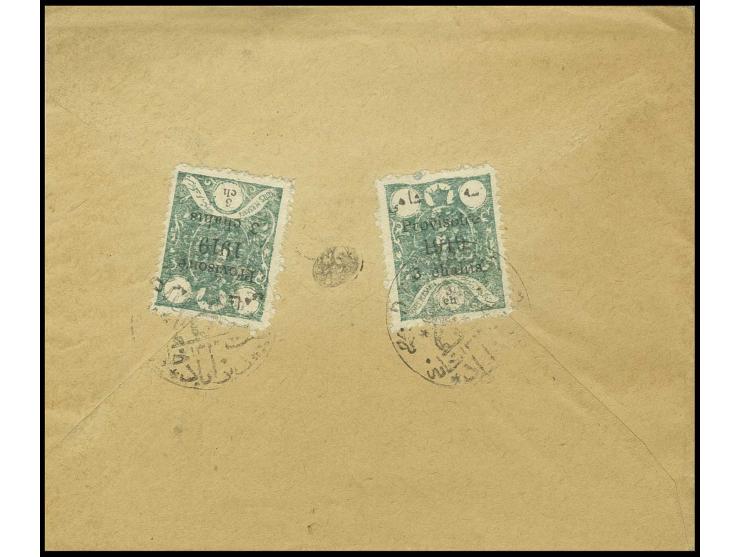 "DIZABAD", positive seal with lion in centre as cancellation on 2 covers 1919/22