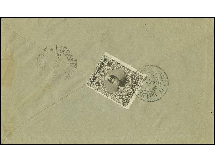 "TORBATE DJAME", clear seal cancel on 1924, 6 ch. on reverse of cover to Meched, fine