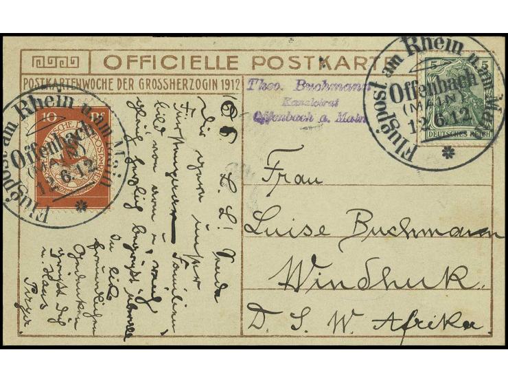 10 Pfg mit Stempel "OFFENBACH 12.6.12" auf Fotokarte mit Text nach Windhuk, Pracht